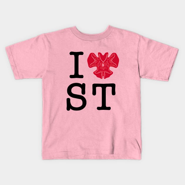 I LOVE STRANGER THINGS Kids T-Shirt by ALFBOCREATIVE